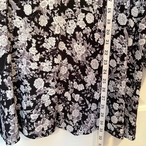 Zara black floral print open collar mini dress - Picture 12 of 12